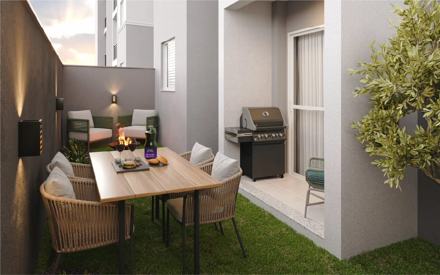 Apartamento garden no térreo do Torres de Novara com jardim privativo